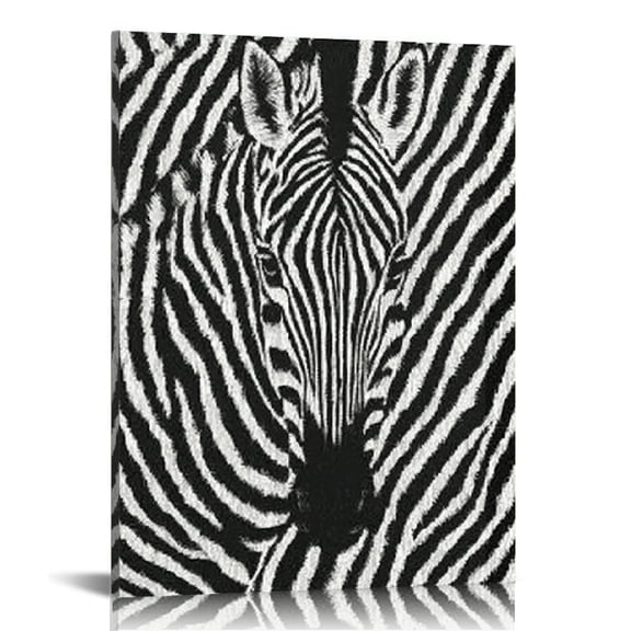 RKSupls Zebra Print Canvas Wall Art, Canvas Prints Wall Art for Living Room Bedroom Entryway Office, Art Print Painting for Valentine's Day Home Decorations,12x16in