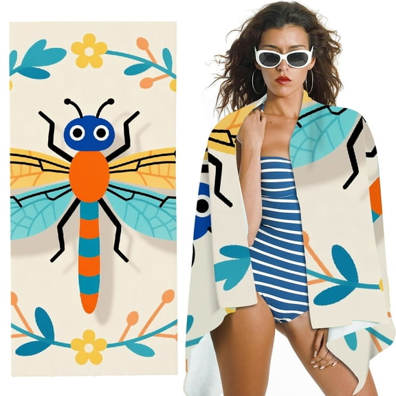 RKSupls boho bug butterfly Quick Dry Sand-Free Large Pool Beach Towel for Travel Camping
, Ultra-Soft Microfiber Machine Washable for Bathroom, beach, Soft Super Absorbent- 30x60 in