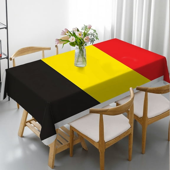 RKSupls flag belgium Rectangle Dining Tablecloth, Machine-Made - 2D Flat Printing Rectangle Dining Tablecloth, Kitchen Picnic Party