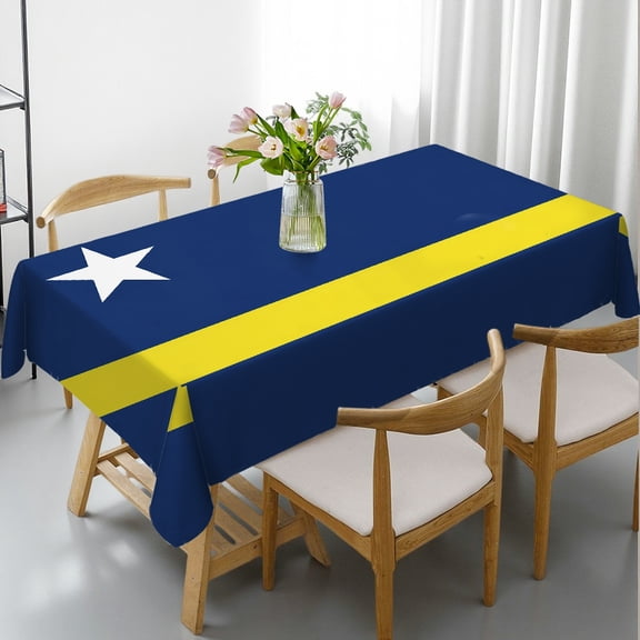 RKSupls flag curacao Print Rectangle Dining Tablecloth, Polyester Tablecloths Holiday Party Tablecloth, flag curacao