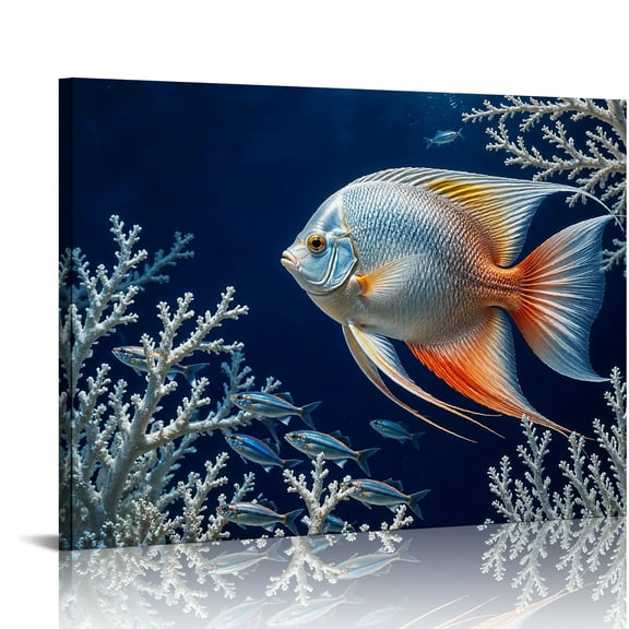 RKSupls tropical fish coral reef ocean underwater Ready to Hang, Modern Wall Decor, Bathroom Wall Art Bathroom Bedroom Kitchen Wall Decor Prints
