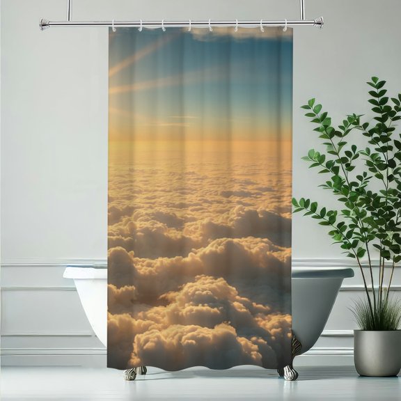 RKSupls ,unrise Above Clouds Shower Curtain, Valentine's Day Waterproof Shower Curtain with Hooks for Home Bathtub Bathroom Decor Washable Fabric Curtains,90x180cm