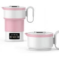 thumbnail image 1 of RKXQT  0.6L Travel Foldable Electric Kettle with LED Digital Display Portable Food Grade Silicone Cookerware BPA Free Fast Boiling with Boil-Dry Protection Dual Voltage Auto Shift (Color : Pink), 1 of 5