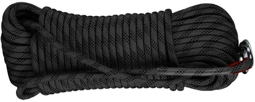 RKXQT 10~200m Accessory Cord Equipment 18mm Multifunctional Cord Safeope， ty REscape Rope Ice Climbing Equipment Fire Rescue Rope (Color : Black, Size : 18mm x 200m)