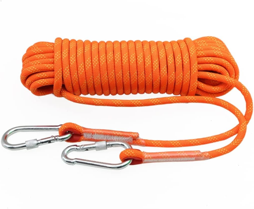 RKXQT 10~200m Accessory Cord Equipment 18mm Multifunctional Cord Safety Rope， Escape Rope Ice Climbing Equipment Fire Rescue Rope (Color : Orange, Size : 18mm x 200m)