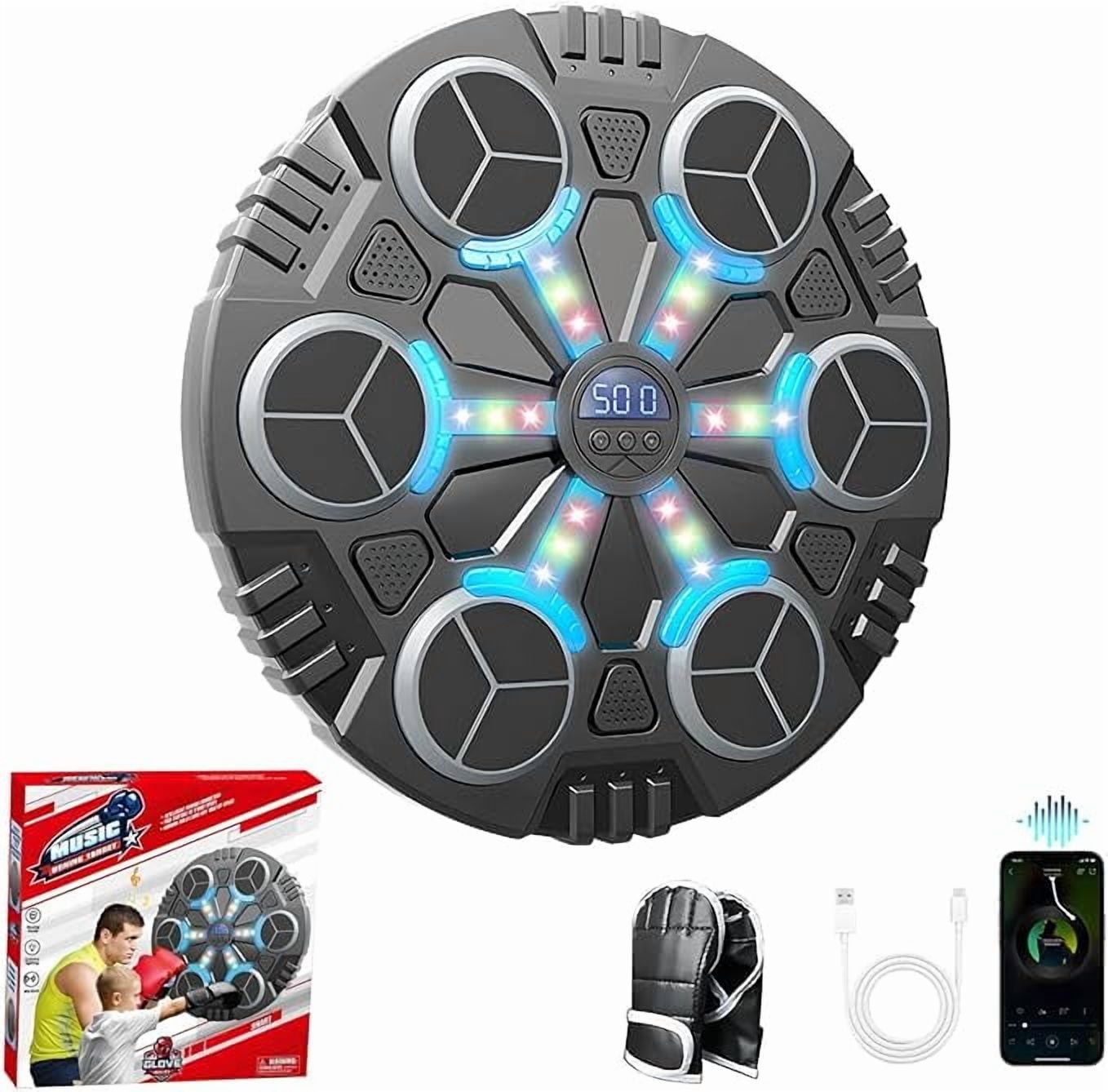 RKXQT 2025 Music Boxing Machine for Kids, Smart Bluetooth Music Punching Machine Wall Mounted with Boxing Gloves, Maquina de Boxeo Musical Pared, Music Punch Target Workout Equipment