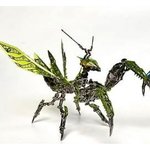 RKXQT 3D Metal Puzzles for Adults, 2-Pack Giant Mantis Model Kit - Steampunk DIY Ornament - Assembly Jigsaw Crafts Brain Teaser - Perfect Room Decor and Gift Choice(1200+PCS, Green )