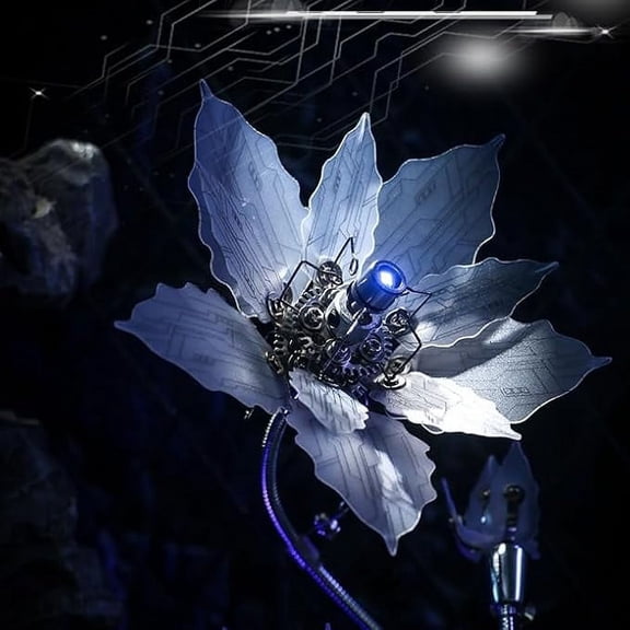 RKXQT 3D Metal Puzzles for Adults Vintage Steampunk Style Unique Gift for Men Challenging DIY 3D Model Kit Birthday Gift for Him Metal Art with Assembly Tools (Death Flower)