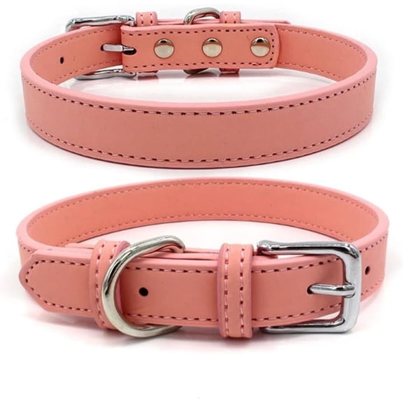 RKXQT 5 Colors PU Small Dogs Collars XS-M Adjustable Zinc Alloy Solid Color Puppy Collar Comfortable Durable Pets Supplies Accessories (Color : A Size : 20-26 cm)