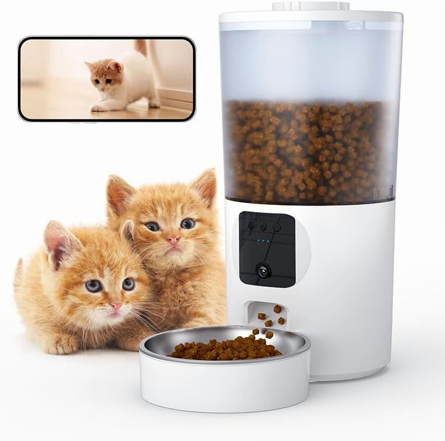 RKXQT 5L Automatic Cat & Dog Feeder with WiFi Camera, 1080P HD Video, Night Vision, 2-Way Audio, App Control, Low Food & Motion Alerts, Smart Pet Feeder for Cats & Small Dogs