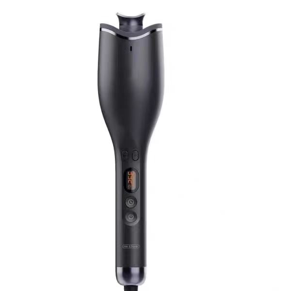 RKXQT Automatic Curling Iron, Hair Curler 1" Large Slot, 4 Temperature Settings, 12s-19s Timers, Dual Voltage, Anti-Scald, Anti-Tangle, Auto Shut-Off, LCD Display, Fast Heating Easy for Use, Black