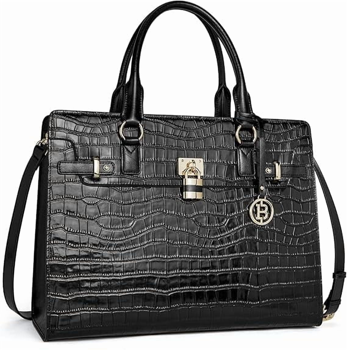 RKXQT Briefcase for Women 15.6 inch Leather Laptop Bag Vintage Slim Lawyer Business Bag Stylish Work Purse