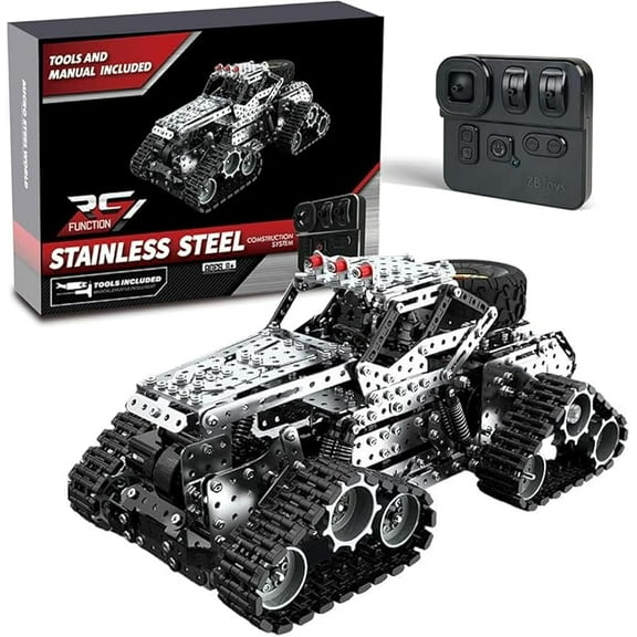 RKXQT Building Sets Stem Assembly Metal 3-D Puzzle Off-Road Model Car Building Kit Construction Set Toys Assemble Remote Control Snowmobile 1929PCS/Included Motor