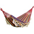 thumbnail image 1 of RKXQT Camping Hammock, Durable Canvas Fabric, Sturdy Tree Straps with Carrying Bag, for Travel, Beach, Backyard, Red, 1 of 5
