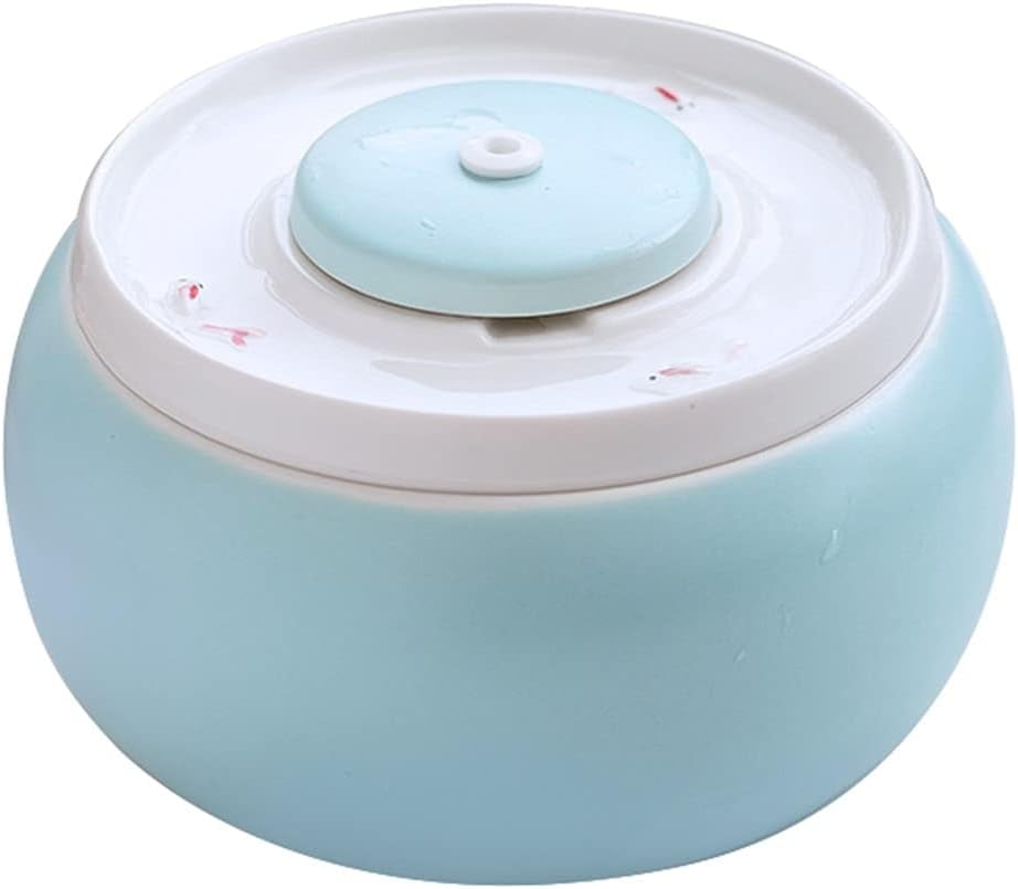 RKXQT Ceramic Cats Drinking Water Fountain 1.8L Cats Dogs Drinker Bowl Electric Automatic Water Feeder Dispenser Pet Bowls Keep Warm