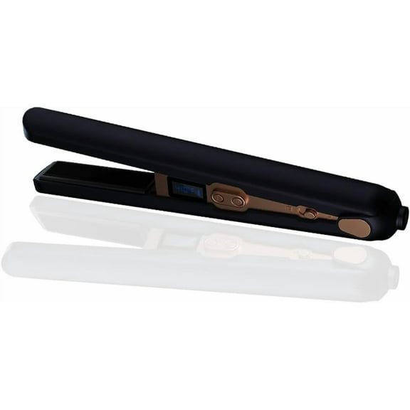 RKXQT Cordless Hair Straightener with Ceramic Coating, Professional Flat Iron for Curly Hair, Stainless Steel (Black)