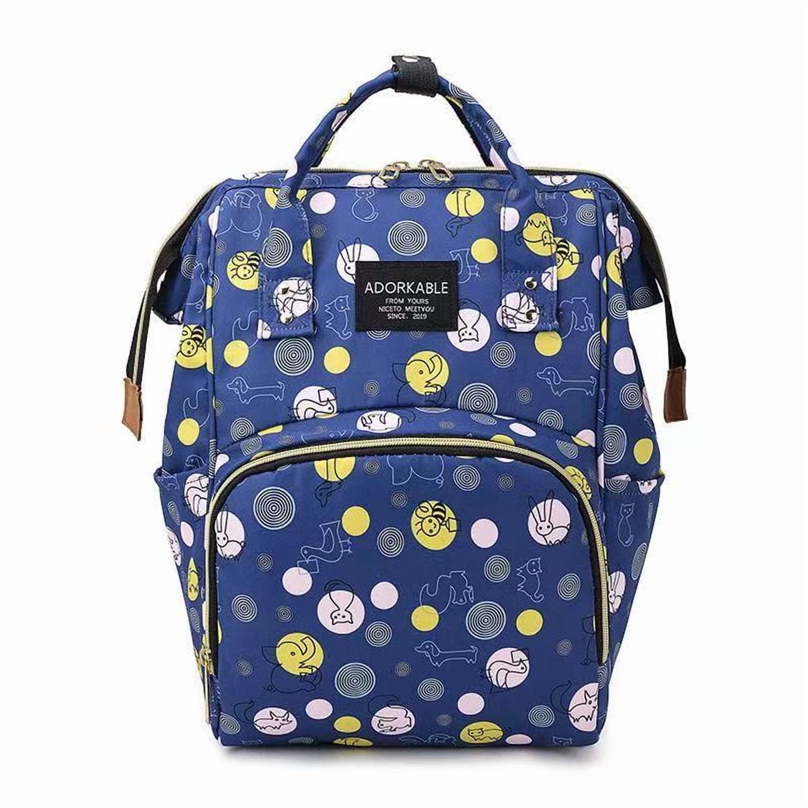 RKXQT Diaper Bag Backpack, Multifunction Travel Pack Maternity Baby Changing Bags, Large Capacity, Waterproof, Blue Cosmic