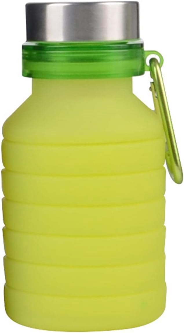 RKXQT Drinking Glasses Silicone Collapsible Water Bottles Travel Folding Portable Kettle My Foldable Drink Bottle (Color : Green)