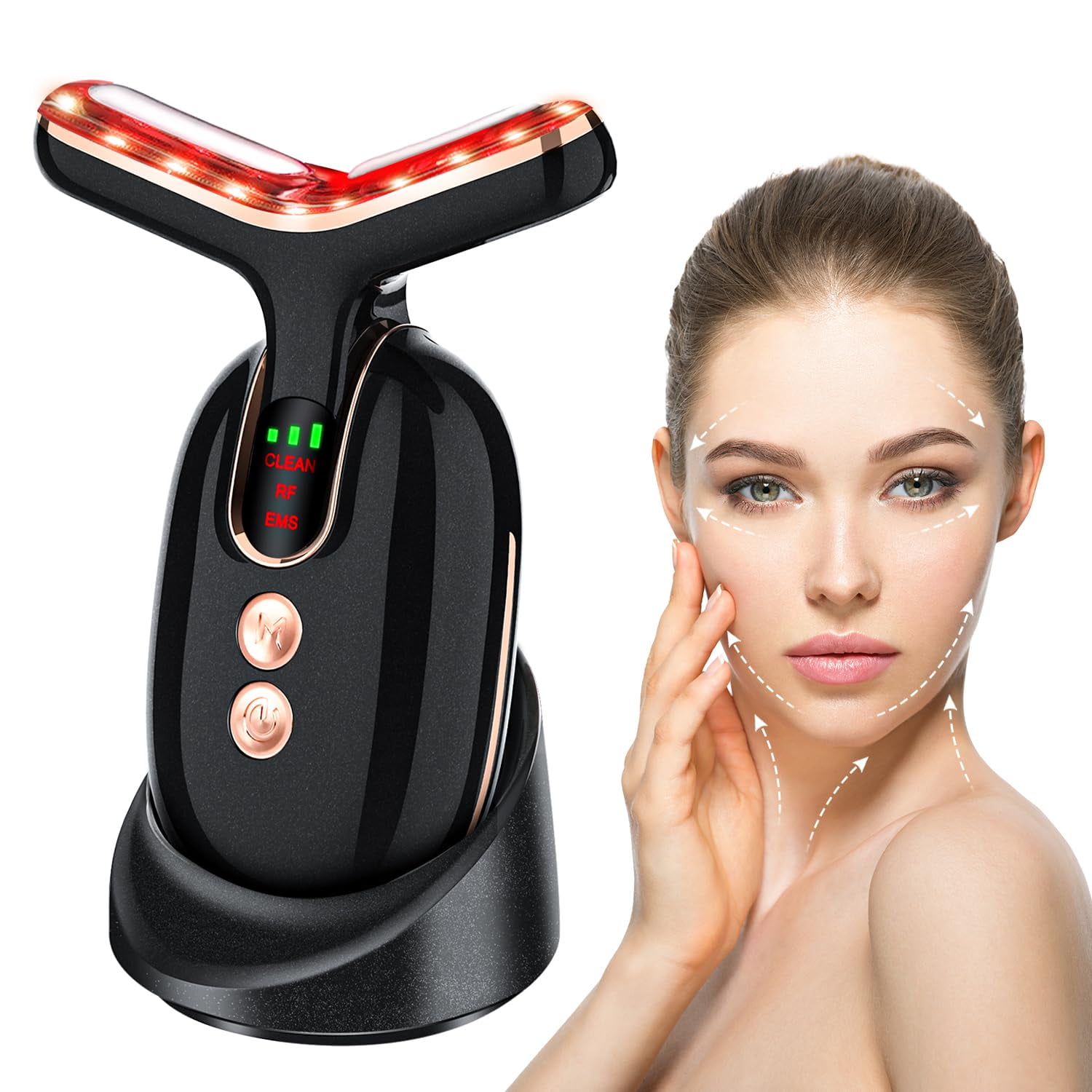 RKXQT Facial Massager Red-Light-Therapy-for-Face, Neck Skin - Face S culpting Wand Tool, L E D Facial Beauty Device Portable at-Home Face Tool for Skin Care