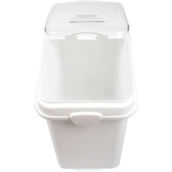 RKXQT Flour Trolley Storage Box, Food Container, Ingredient Container, Mobile Stainless Steel Container with Lid Spoon, for Wheat and Flour-Size:Large