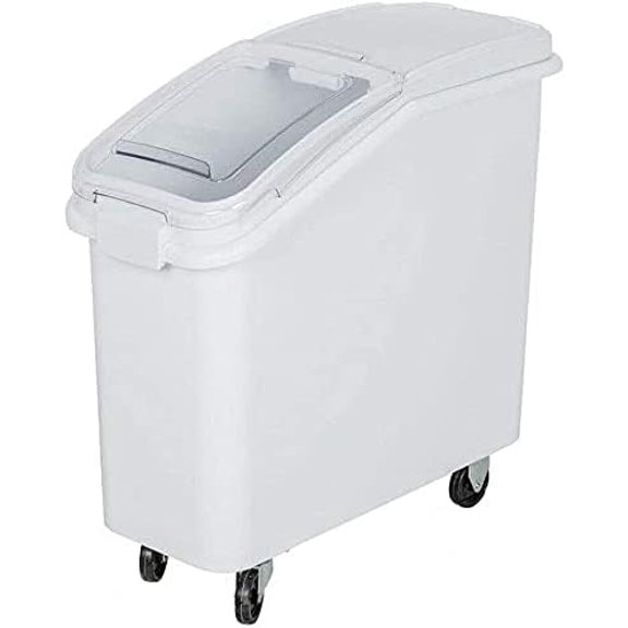 RKXQT Flour Trolley Storage Box, Food Container, Ingredient Container, Mobile Stainless Steel Container with Lid Spoon, for Wheat and Flour-Size: trumpet