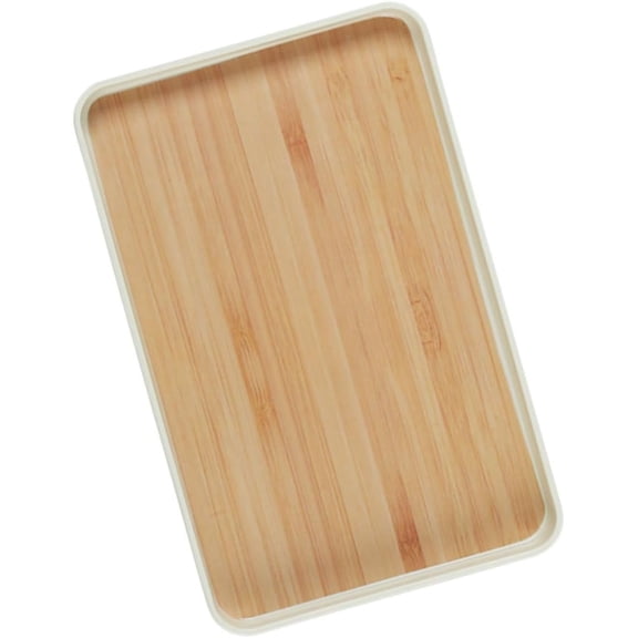 RKXQT Garneck Rectangular Serving Tray Set Bamboo Design Smooth Surface for Dry Fruit Desserts Bread Pastry Snacks Home Decor Elegant Fruit Holder