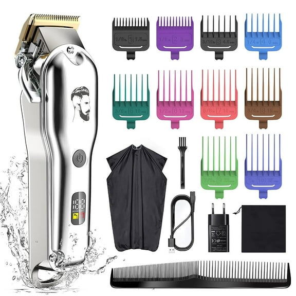 RKXQT  Hair Clippers for Men, Professional barber hair clipper for men electric beard hair trimmer rechargeable hair cutter machine haircut washable set