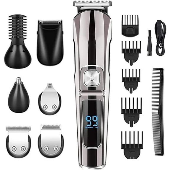 RKXQT Hair Clippers for Men, Professional Multifunction Beard Hair Trimmer Waterproof 6 in 1 Hair Clipper Electric Razor for Men Grooming Kit