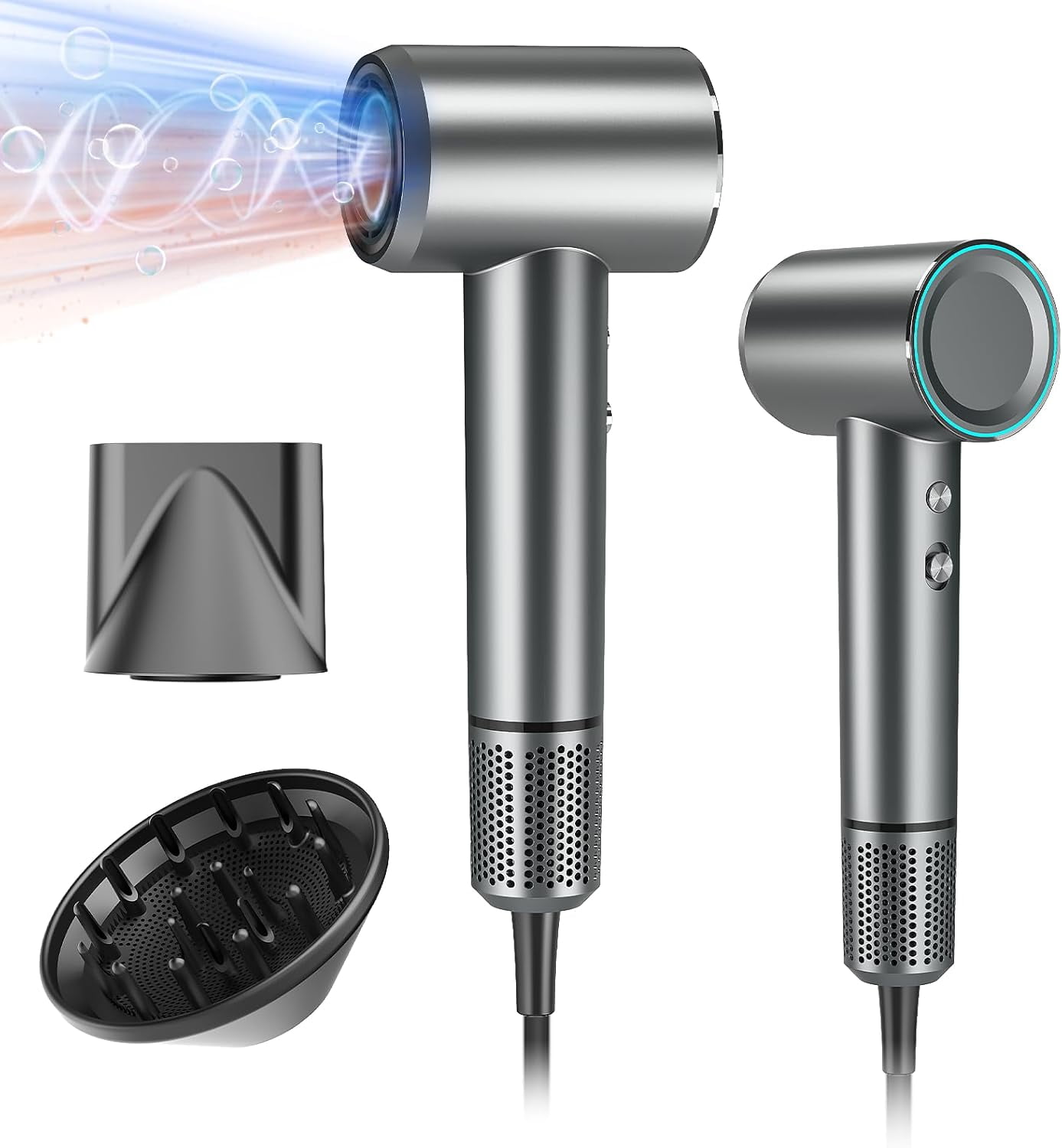 RKXQT Hair Dryer, Professional Ionic Hair Dryer for Fast Drying, High Speed Hair Blow Dryer with Diffuser for Home Salon Travel, Constant Temperature Hair Care Without Hair Damage