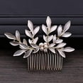 thumbnail image 1 of RKXQT Hair jewelry, Hair Comb Wedding Bridal Hair Accessories Leaf Pearl Hair Combs Bridal Hair Accessories Wedding Headpiece Hair Ornaments Bride Women Hair Handmade Hair Side Combs, 1 of 5