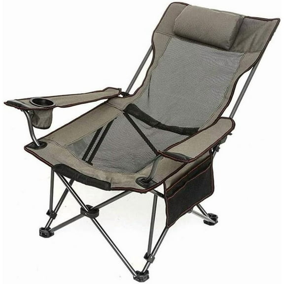 RKXQT High Back Folding Camp Chair, Weight Capacity, Fabric Cup Holder, Perfect Seat for Outdoor Relaxation