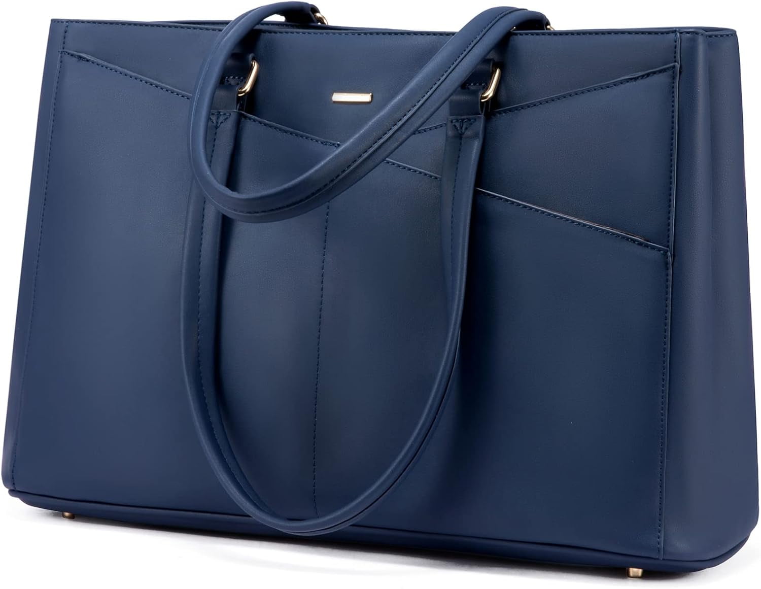 RKXQT Laptop Bag for Women 15.6 Inch Tote Bags Waterproof Leather Briefcase Computer Women Business Office Work Bag,Navy Blue