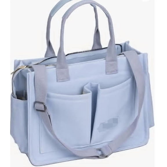 RKXQT Large Canvas Tote Bag for Women,Womens Crossbody Purse Handbags Totes Bags Work Laptop Book Beach Bag for Travel Nurse Color: New Upgrade Plus Dark Beige Color: New Upgrade Plus Light Blue