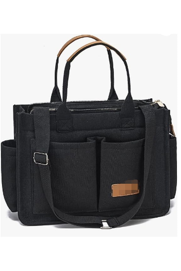 Large Canvas Tote Bag for Women,Womens Crossbody Purse Handbags Totes Bags Work Laptop Book Beach Bag for Travel Nurse Color: New Upgrade Plus Dark Beige Color: New Upgrade Plus Black