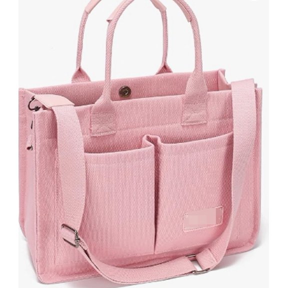 RKXQT Large Canvas Tote Bag for Women,Womens Crossbody Purse Handbags Totes Bags Work Laptop Book Beach Bag for Travel Nurse Color: New Upgrade Plus Dark Beige Color: Canvs Passionate Pink
