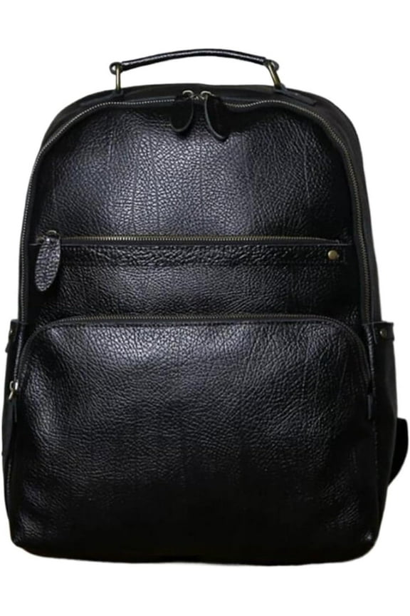 Mens Luggage Backpacks Computers Bags Leather Travel Bags Casual Daypack Briefcases Laptop Bags(Black)