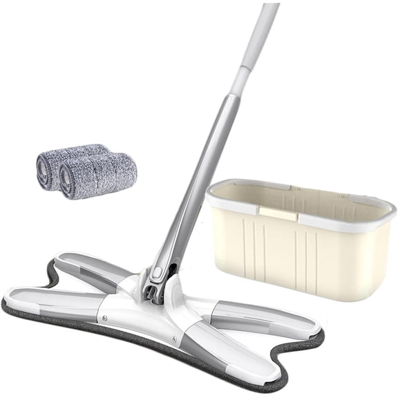 RKXQT Mop, Washable Reusable Squeeze Mop Head Durable Multifunction High Efficiency Ergonomics Large Panel Rotation Mops