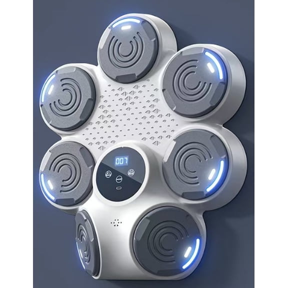 RKXQT Music Boxing Machine,Smart Bluetooth Boxing Machine with Boxing Gloves Wall Mounted, Boxing Workout Punching Equipment for Adults Kids,Fun Fitness Equipment 9 Modes & 9 Speeds Color white B