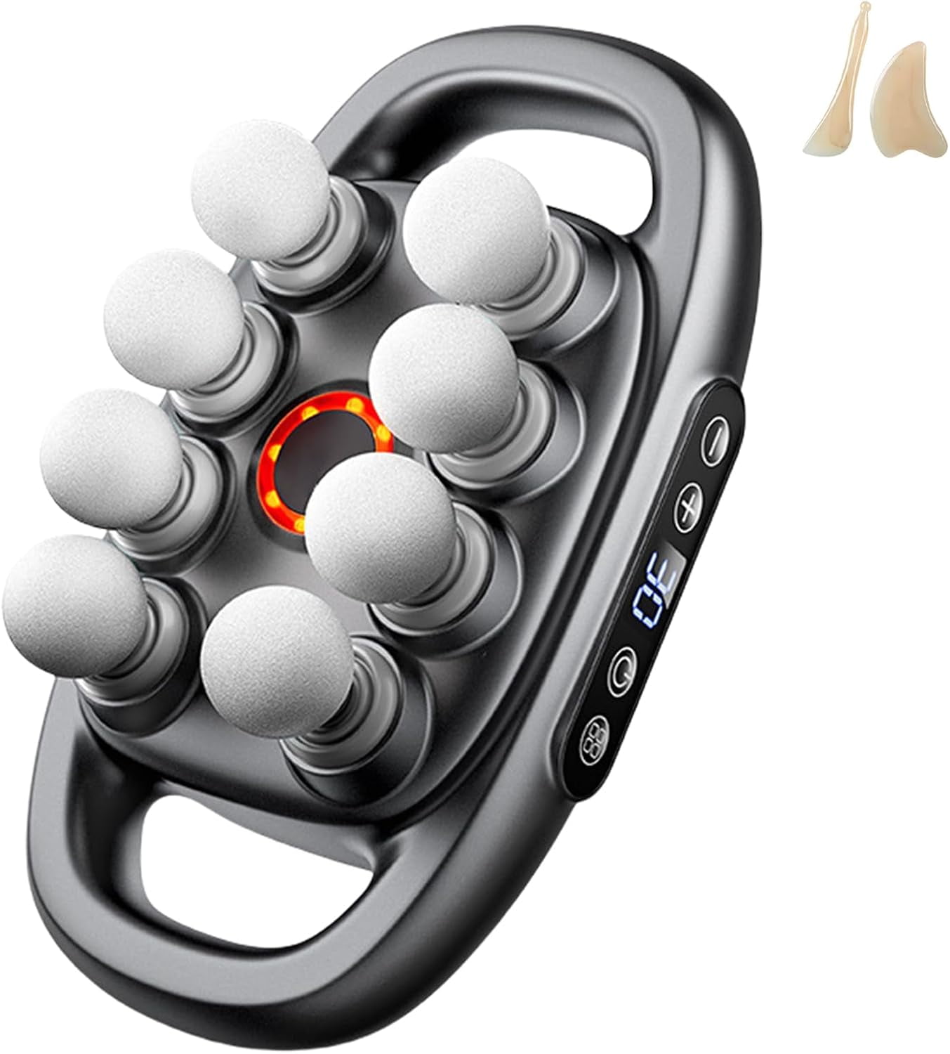 RKXQT Needsary Massager,16-Drive 8-Head Massage Gun Set, 8 Heads Massage Gun Deep Tissue with 9 Levels & 9 Modes,Electric Massager Tool for Thighs Arms Waist Back Full Body Muscle Pain Relief (8 Head