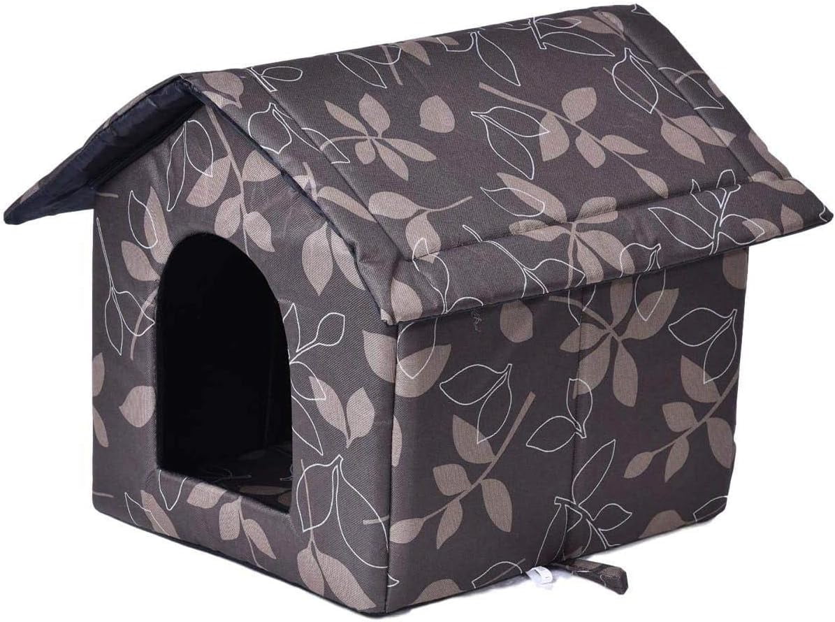 RKXQT Outdoor Pet House, Waterproof Thickened Cat Nest Tent Cabin Pet Products, Kitten House Outdoor Heated Cat Shelter-L
