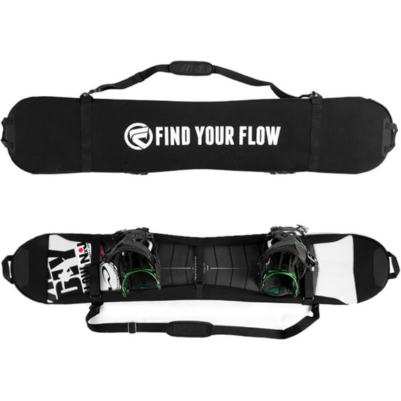 RKXQT Portable Snowboard Bag Veneer Elastic Board Bag SBR Elastic Material Protective Cover Wear-Resistant Waterproof Anti-Bump,Black,155CM