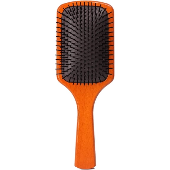 RKXQT Square Massage Comb, Air Cushion Hairdressing Comb, Natural Eco Friendly Wood Handle Hairbrush for Men & Women with Thick, Curly, Wavy Long Hair