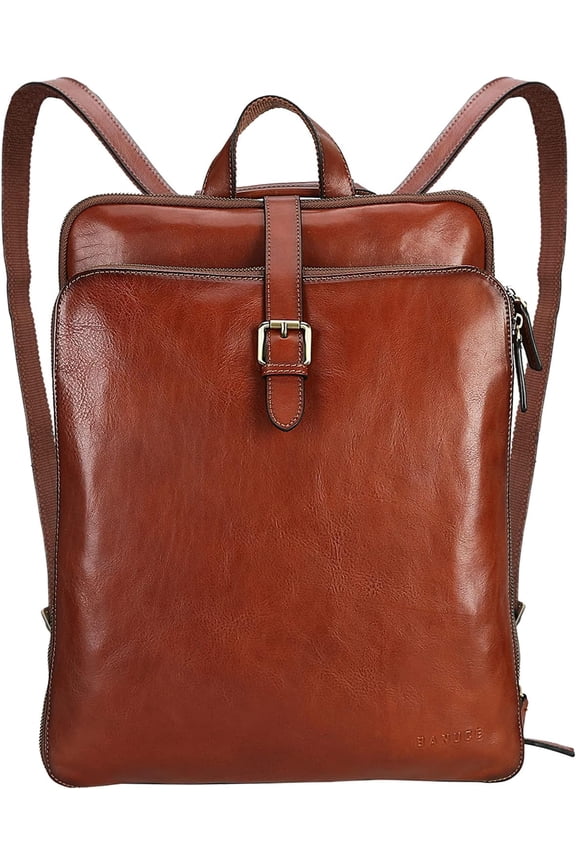 Stylish Convertible Full Grain Italian Leather Backpack Purse for Women Travel Laptop Backpack with luggage strap