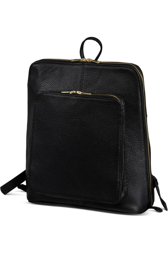 Tech Leather Backpack Purse Handcrafted Expandable Pockets Laptop Sleeve (Medium)