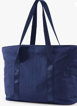 RKXQT Tote Bag for Women with Zipper, Gym Tote with Compartments, Work Tote Nurse Dance Yoga Bag for Sport, Travel Color: G-navy Blue-m-fits 15.6" Laptop