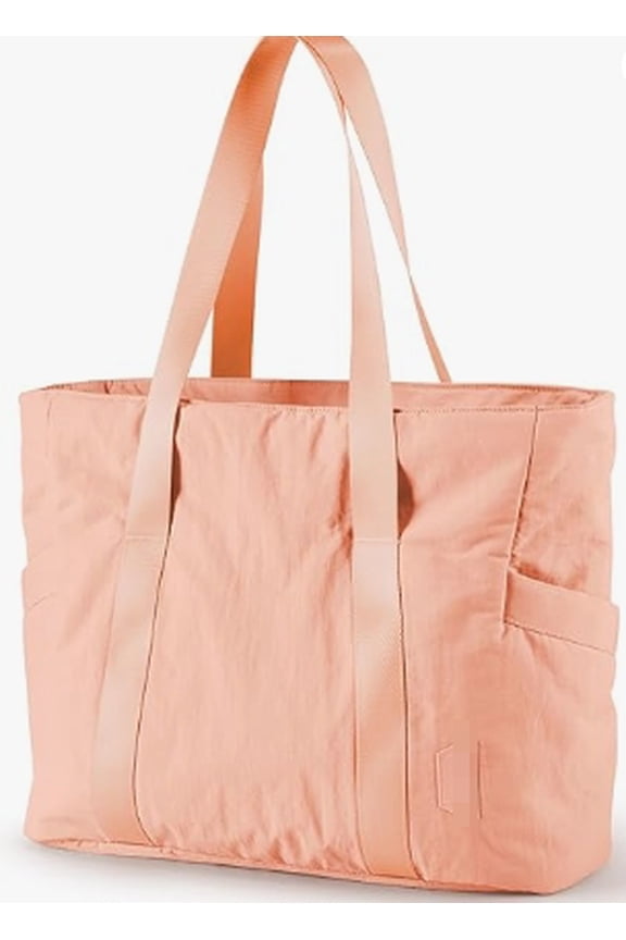 Tote Bag for Women with Zipper, Gym Tote with Compartments, Work Tote Nurse Dance Yoga Bag for Sport, Travel Color: D-beige-m-fits 15.6" Laptop