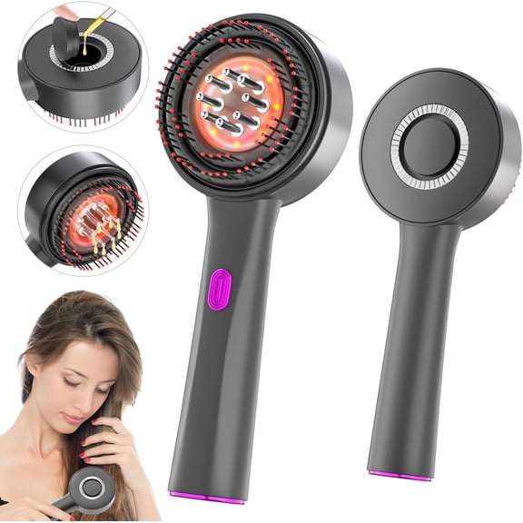 RKXQT Upgrade 2 in 1 Hair Oil Applicator,Cordless Electric Hair Brushes and Scalp Massager, IPX7 Waterproof, Portable Hair Care Tool for Home