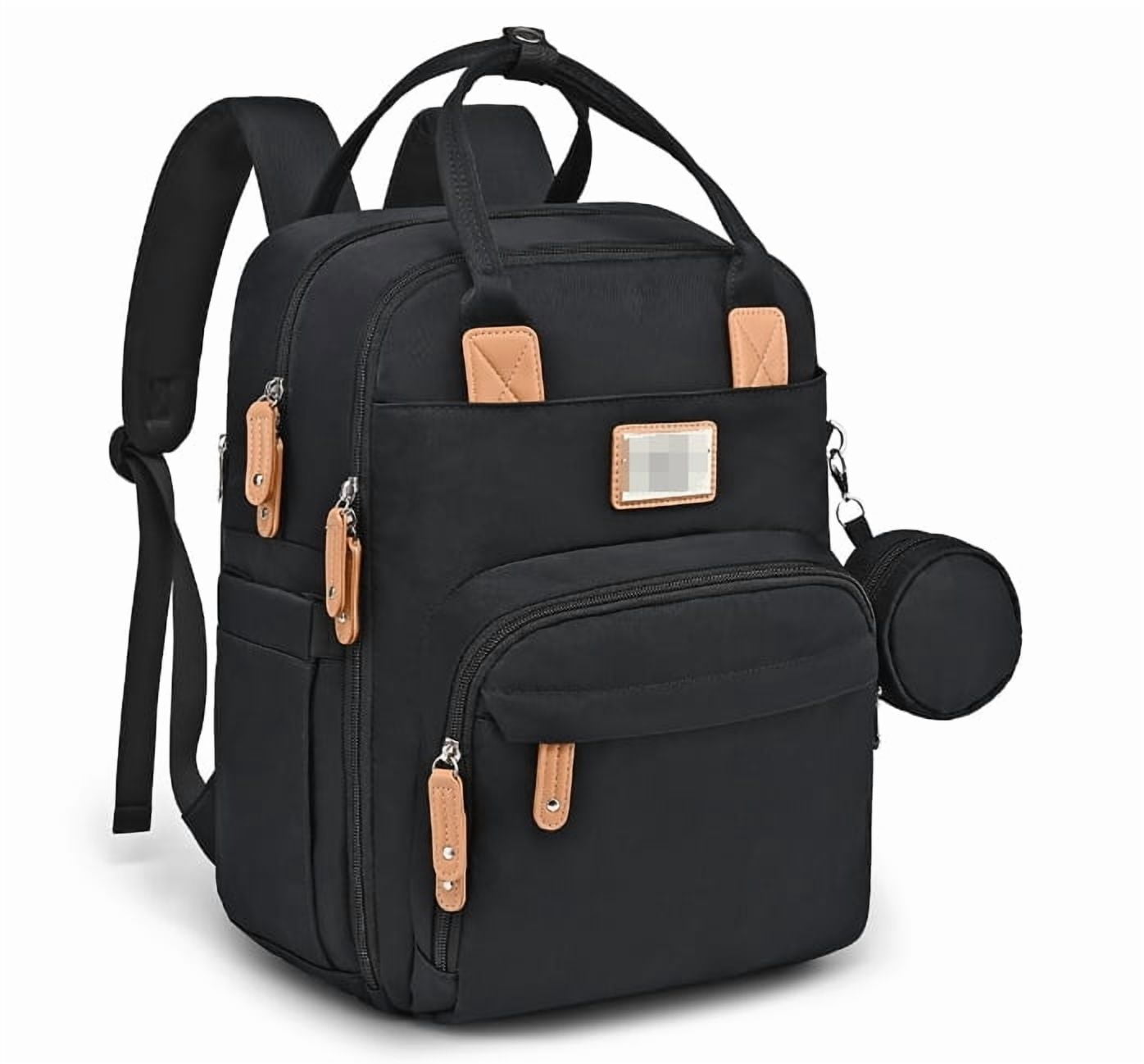 RKXQTDiaper Bag Backpack, Multifunction Travel Pack Maternity Baby Changing Bags, Large Capacity, Waterproof, Black