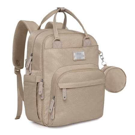 RKXQTDiaper Bag Backpack, Multifunction Travel Pack Maternity Baby Changing Bags, Large Capacity, Waterproof, Clay