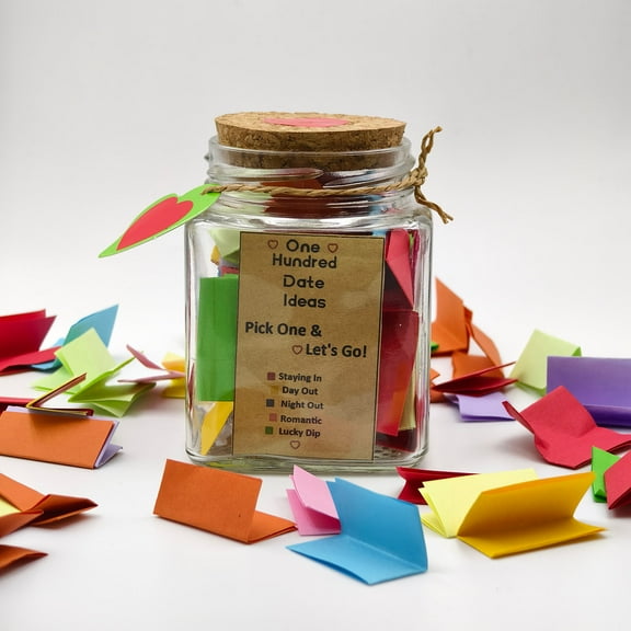 RKZDSR 100 Date Ideas in a Jar | Unique Romantic Gift for Couples | Adventure Inspiration Cards